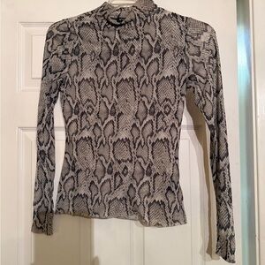Snakeskin Print Long Sleeve Top
